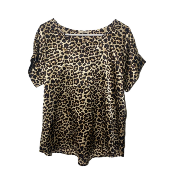 entro Tops - Entro Leopard Print Short Sleeve Top